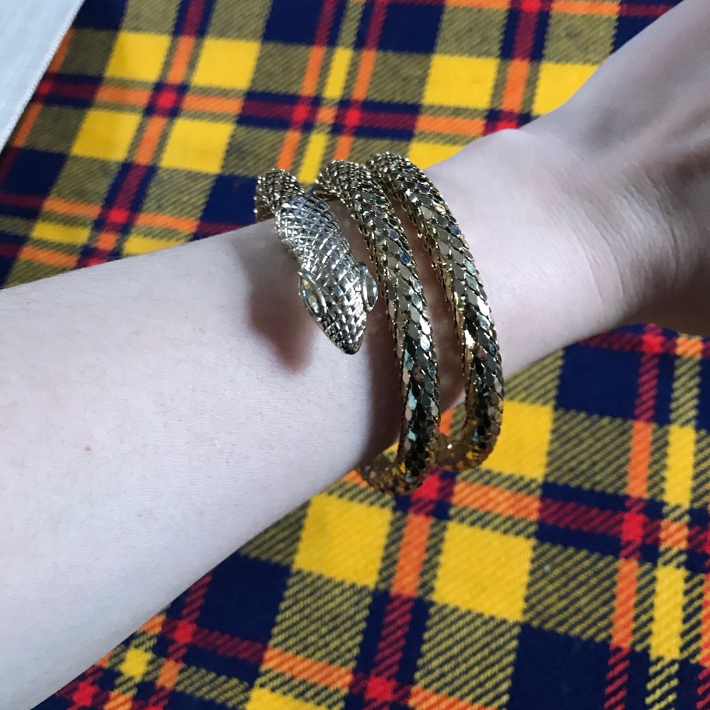 Vintage Whiting & Davis Gold Wrap Snake Bracelet